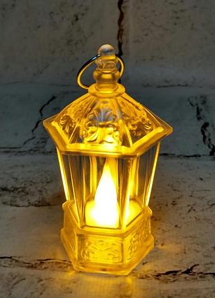 Ліхтарик led-свічка з підвіскою 9х4,3х4,3 см прозорий