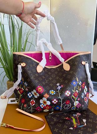 Сумка канвас, сумка із квітами, сумка велика, сумка шопер