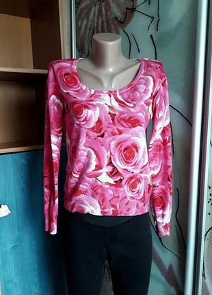 Нежнейшая кофточка из трикотажа машинной вязки из хлопка, 42-44-46, хлопок, olko