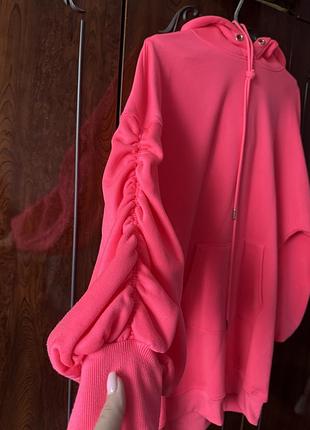 Сукня туніка жіноча яскраво рожева