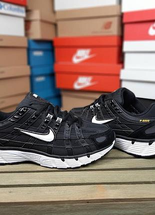 Кроссовки женские утепленные nike p-6000 termo black white термо