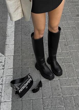 Чоботи-труби з натуральної шкіри