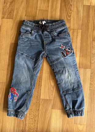 Утеплені джинси spider-man на хлопчика 3 роки (98 см)