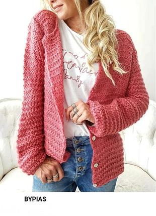 Bypias bohemiana мохеровый кардиган  крупной вязки стиль оверсайз /11293/