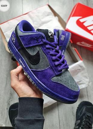 Мужские кроссовки nike sb dunk x supreme violet