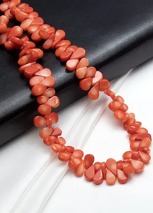 Бусы ожерелье  из натурального  оранжевого коралла