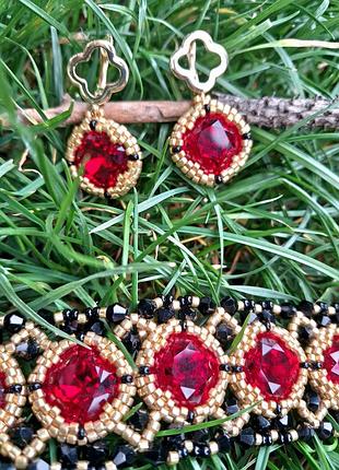 Женский браслет из бисера van cleef серьги из бисера комплект украшений браслет из страз новогодние украшения