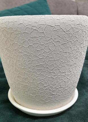 Вазон для квітів (горщик) керамічний оріана 2,3 л білий