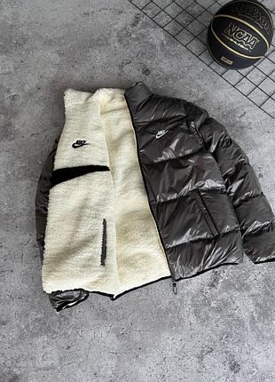 Чоловіча зимова куртка пуховик nike двостороння
