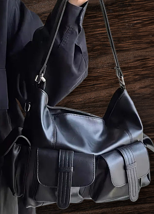Сумка черная из эко кожи