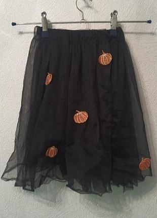 Фатиновая юбка пачка с тыквами, хелловин