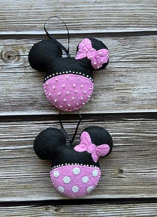 Іграшка підвіска з фетру міккі маус ялинкова/ новорічний декор