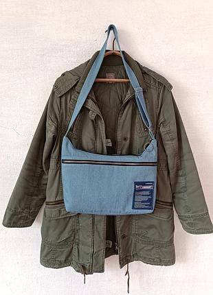 Джинсова сумка через плече блакитна