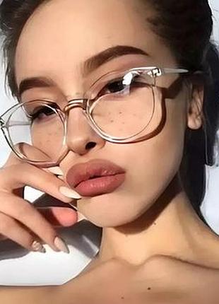 Имиджевые женские очки антиблик прозрачно-серые для компьютера монитора