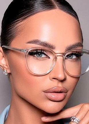 Имиджевые женские очки антиблик прозрачно-серые для компьютера монитора