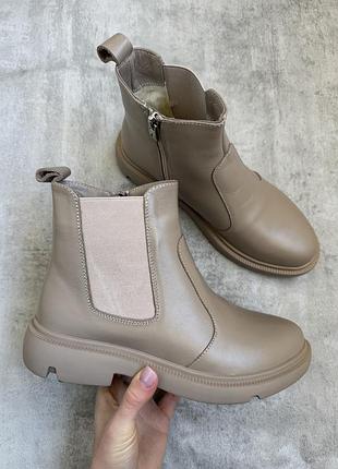 Зимові черевики ботинки натуральна шкіра