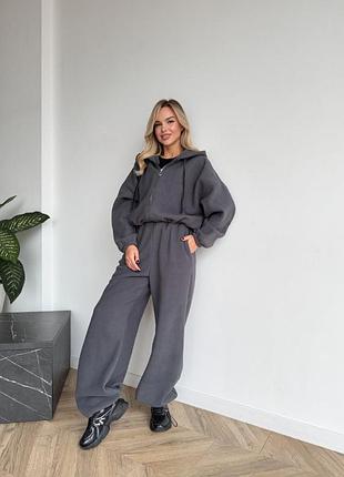 Флісовий жіночий брючний костюм