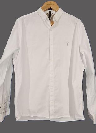 Коттоновая белая рубашка next slim fit xl
