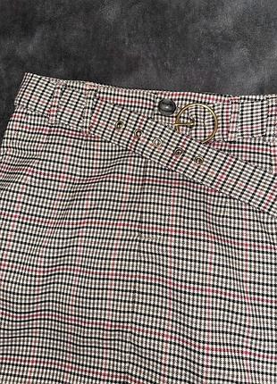 Спідниця міні в клітинку шкільна офіційний одяг клетчатая юбка мини школьная с поясом в школу