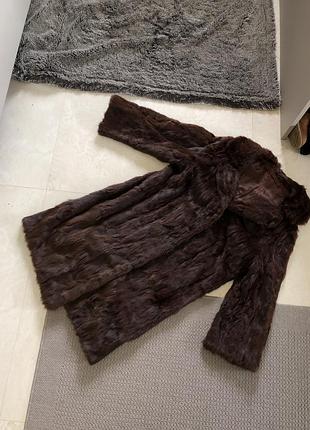 Шуба кролик з кролика натуральна довга длинная натуральная из кролика
