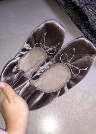 Домашні кімнатні тапочки капці балетки домашние комнатные велюровые