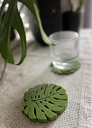 Підставка під гаряче підставка під чашку монстрера набір костерів листок декор монстери