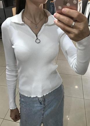 Лонгслів з воротом на блискавці