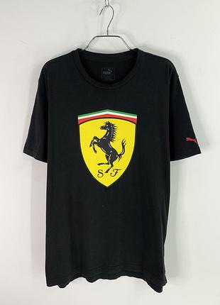 Puma ferrari scuderia black t shirt 100% cotton l size футболка