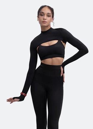 Чорний лонгслів-шраг betterme для танців heels / poledance