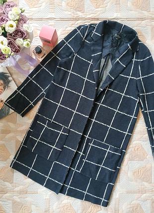 Жакет удлиненный женский в клетку