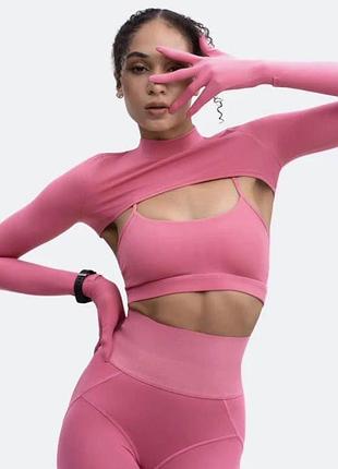 Betterme спортивний бра та кроп-топ з рукавичками рожевий s/xs
