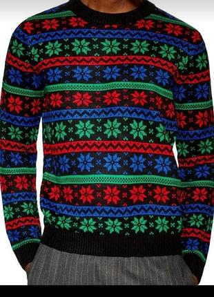 Мужской новогодний свитер свитер кофта размер м