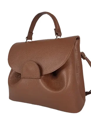 Сумка жіноча "фіджі" натуральна шкіра, коричневий колір (карамельний) флотар
