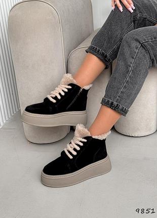 Жіночі зимові черевики натуральна замша арт9851