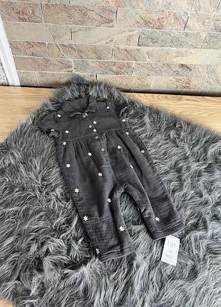 Мусліновий ромпер в квіти