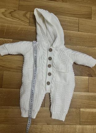 Вязаный бодик комбинезон теплый 6-9 месяцев