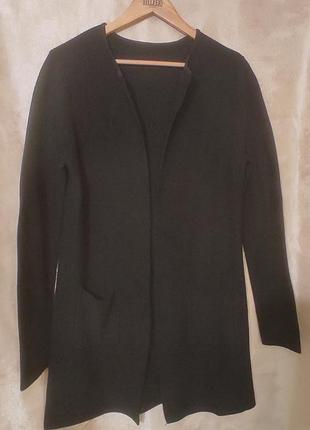 Кардиган черный, классика, шерсть