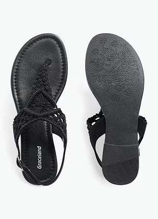 Сандалі босоніжки вʼязані на плоскій підошві