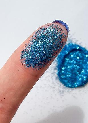 Глиттер голубой для ногтей ,блеск-тату и декора блёстка