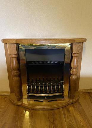 Електрокамін dimplex wyn20br з обігрівом ірландія з деревяним порталом