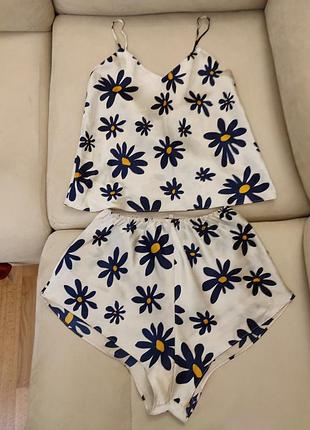 Атласна піжама спальний комплект для дому