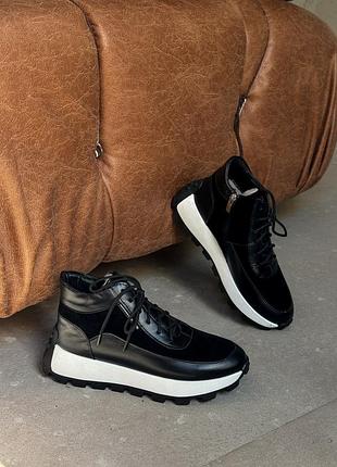 Жіночі кросівки зимові натуральна шкіра та замша