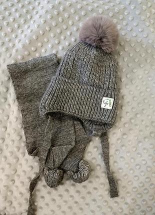 Набор шапка + шарф, шапка на мальчика