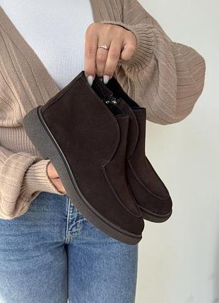 Лофери жіночі високі замшеві на байці