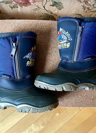 Дитячі зимові чоботи сапожки черевики сноубутси demar 28-29 р. хлопчику з вкладишем-валянками