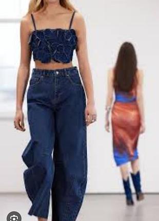 Джинси балони широкі висока посадка