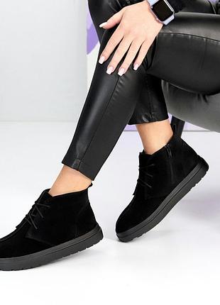 Дизайнерские черные ботинки дезерты натуральная замша в ассортименте