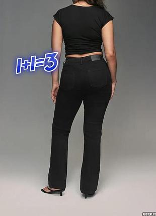 1+1=3 фірмові прямі сіро-чорні жіночі джинси висока посадка f&f, розмір 48 - 50