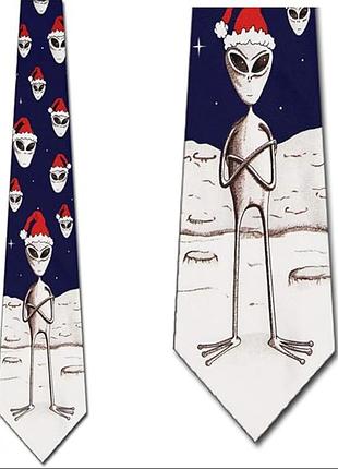 Краватка новорічна, краватка з інопланетянами