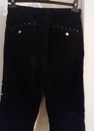 Удобные черные вельветовые капри штаны брюки бриджи размер м/46.2 фото